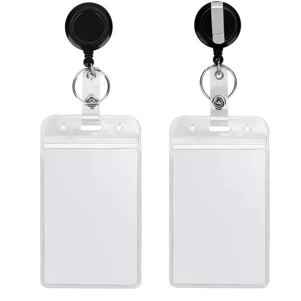 Black Lanyard Retractable Badge Reel with ID Card Holder