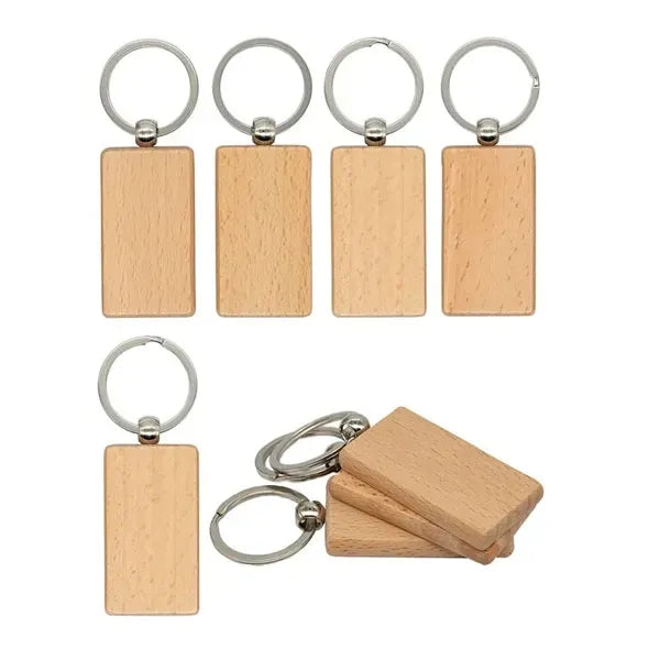 Bamboo Pen and Wooden Keychain Gift Set