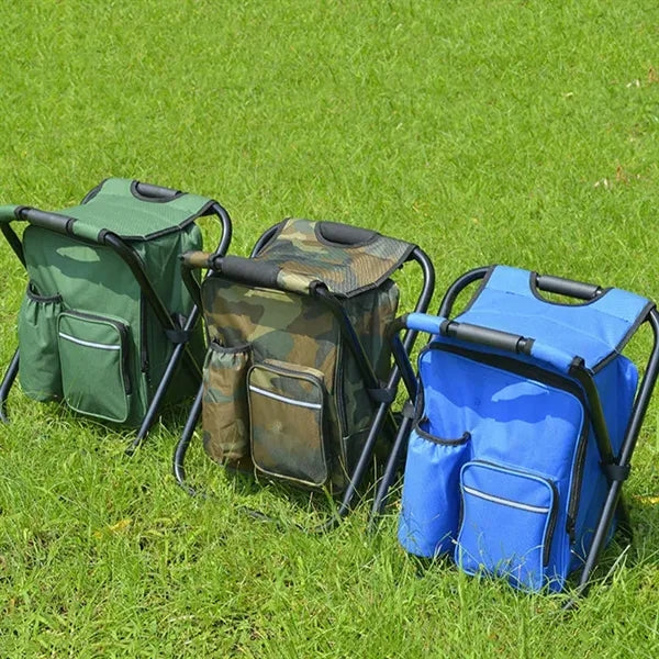 Portable Folding Camping Chair Backpack Cooler Bag