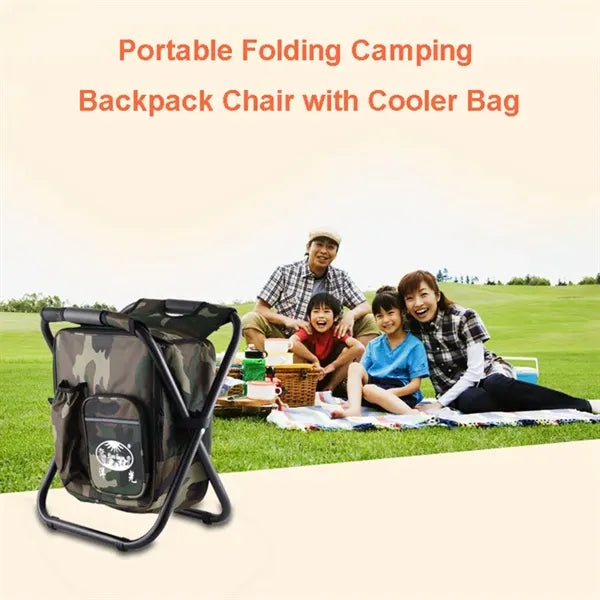 Portable Folding Camping Chair Backpack Cooler Bag