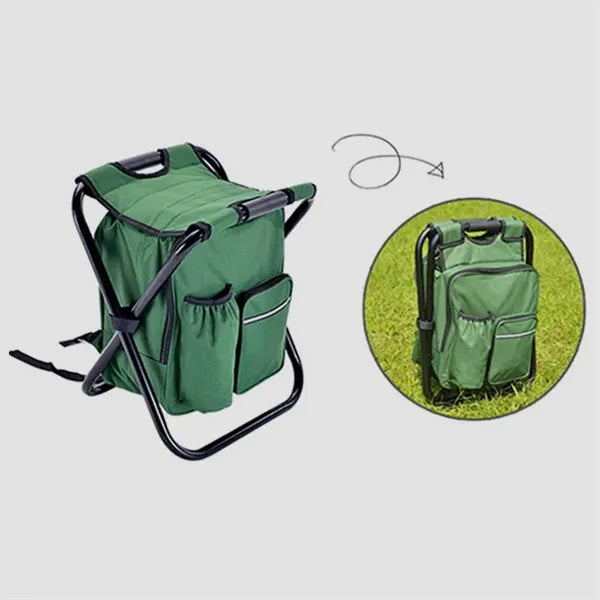 Portable Folding Camping Chair Backpack Cooler Bag