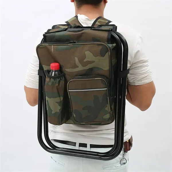 Portable Folding Camping Chair Backpack Cooler Bag