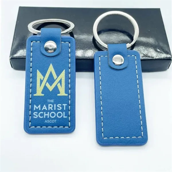 PU Leather name tag with keychain