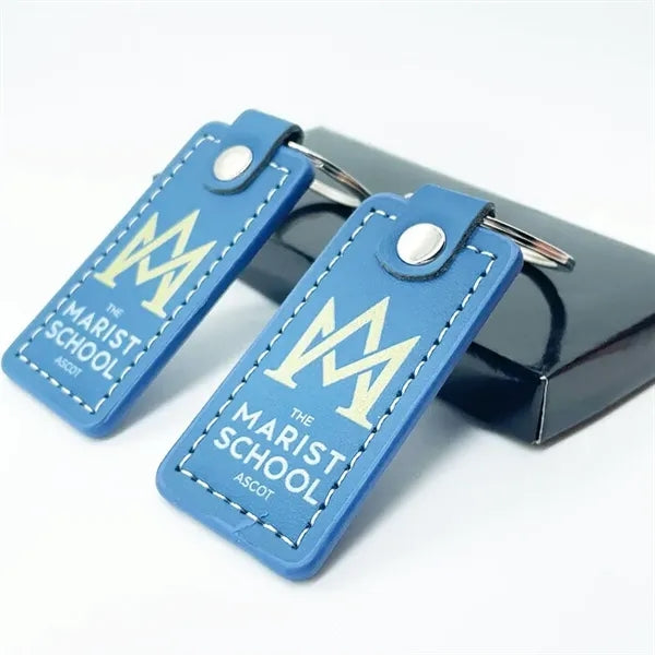 PU Leather name tag with keychain