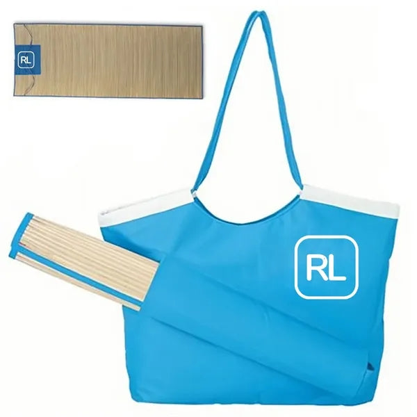 Beach Tote & Straw Mat
