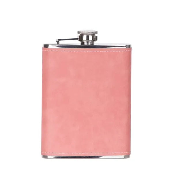8Oz Stainless Steel Hip Flask With Pu Holder