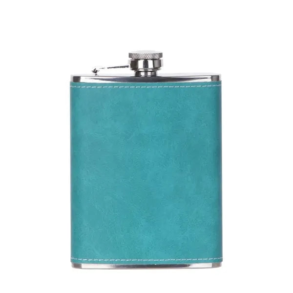 8Oz Stainless Steel Hip Flask With Pu Holder