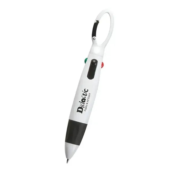 Plastic Quatro Carabiner Pen with 4 Different Ink Colors