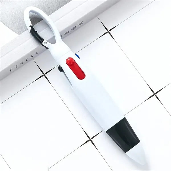 Plastic Quatro Carabiner Pen with 4 Different Ink Colors