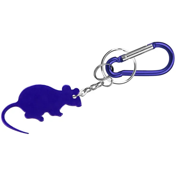 Mouse Shape Bottle Opener Key Chain with Carabiner