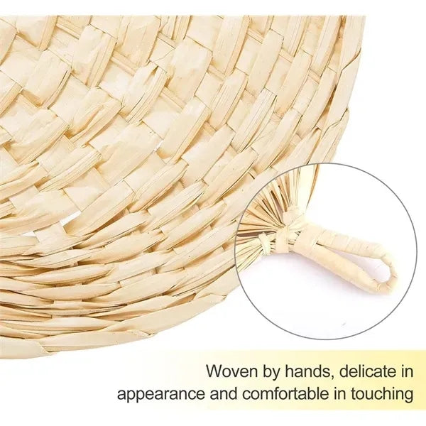 Natural Woven Eco Friendly Raffia Palm Leaf Hand Fan