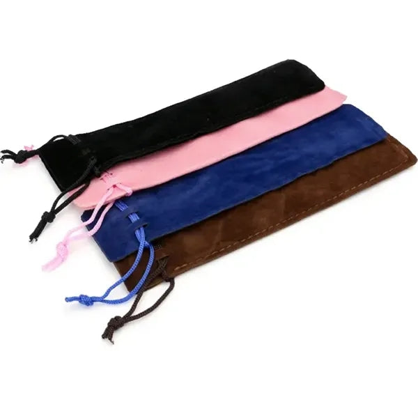Velvet Pen Pouch With Rope Pencil Bag Sleeve Holder