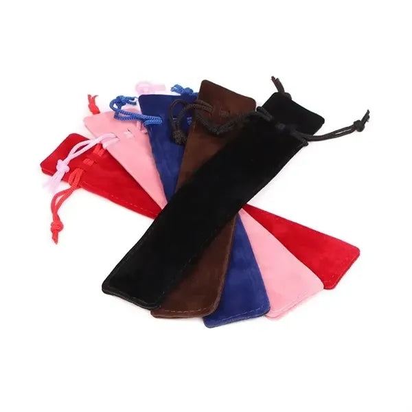 Velvet Pen Pouch With Rope Pencil Bag Sleeve Holder