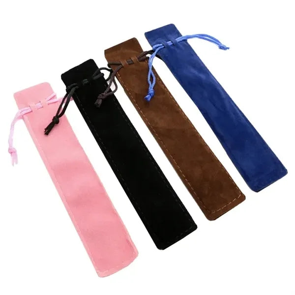 Velvet Pen Pouch With Rope Pencil Bag Sleeve Holder