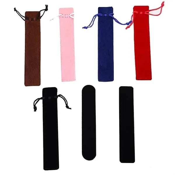 Velvet Pen Pouch With Rope Pencil Bag Sleeve Holder