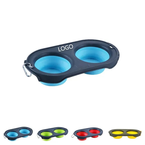 Collapsible Twin Pet Bowls