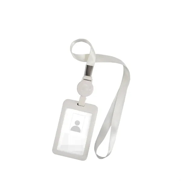 Id Badge Holder With Telescopic Lanyard