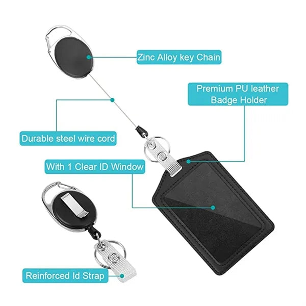 Id Badge Holder With Telescopic Lanyard