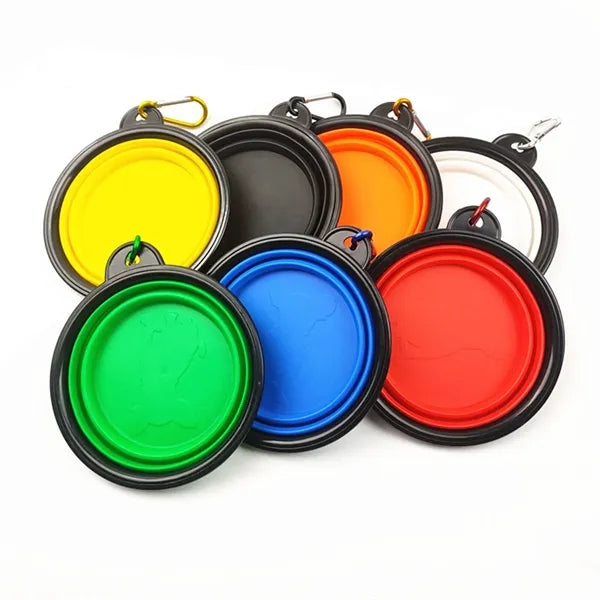 12 Oz.Collapsible Silicone Pet Food Water Bowel With Hook