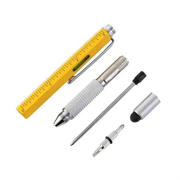 6 In 1 Metal Tool Pen Multi-Function Ruler