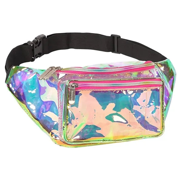 Holographic PVC Fanny Pack Waist Bag with Adjustable Belt