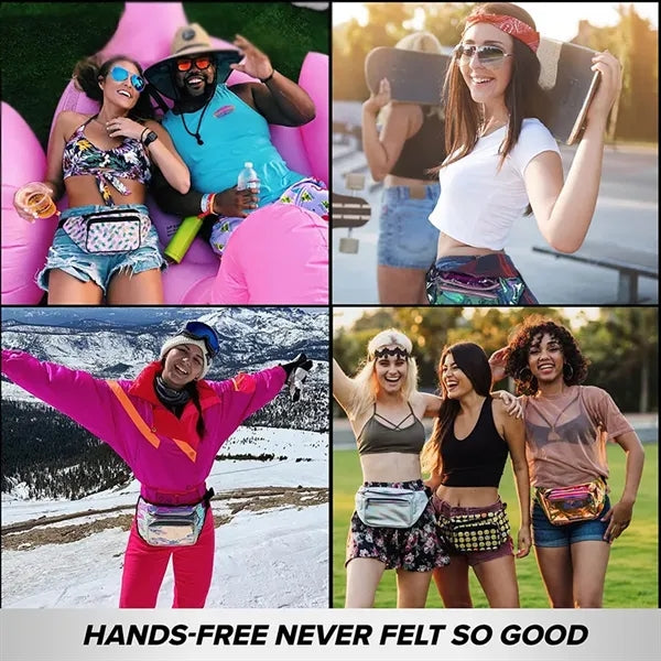 Holographic PVC Fanny Pack Waist Bag with Adjustable Belt