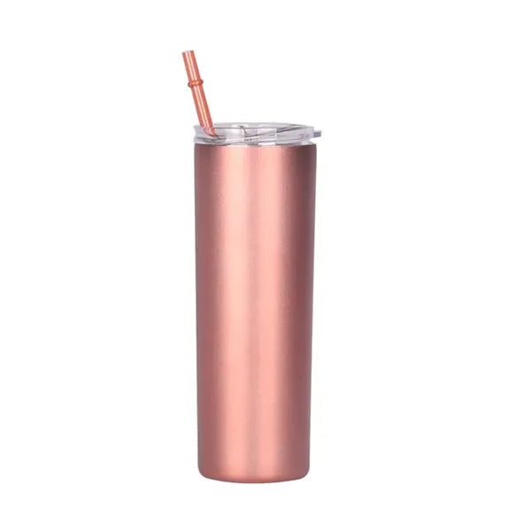20 OZ Stainless Steel Skinny Tumbler With Lid & Straw