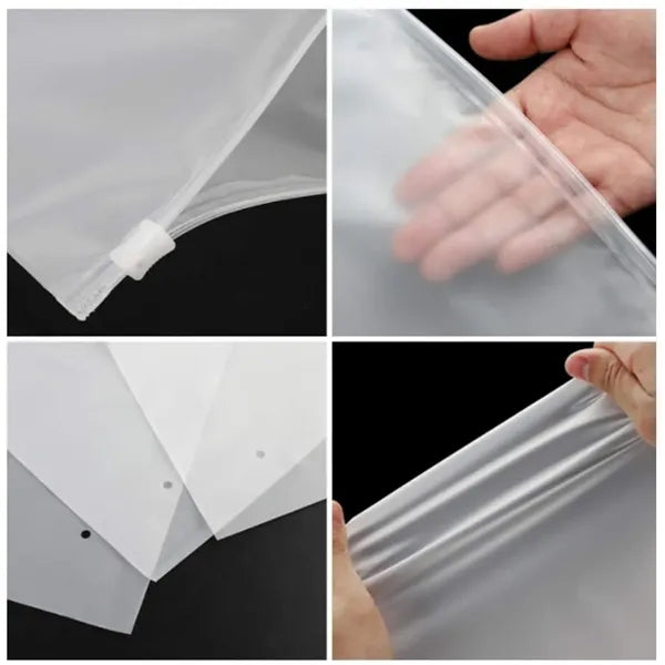 7.9" x 9.8" Matte Frosted Storage Zip-Lock Seal Bag