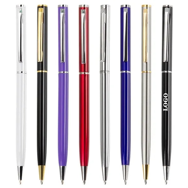 Slim Twist Signature Gel Black Ink Metal Ballpoint Pen