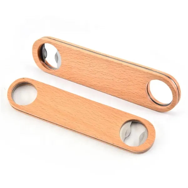 Large wooden handle stainless steel Bottle Opener