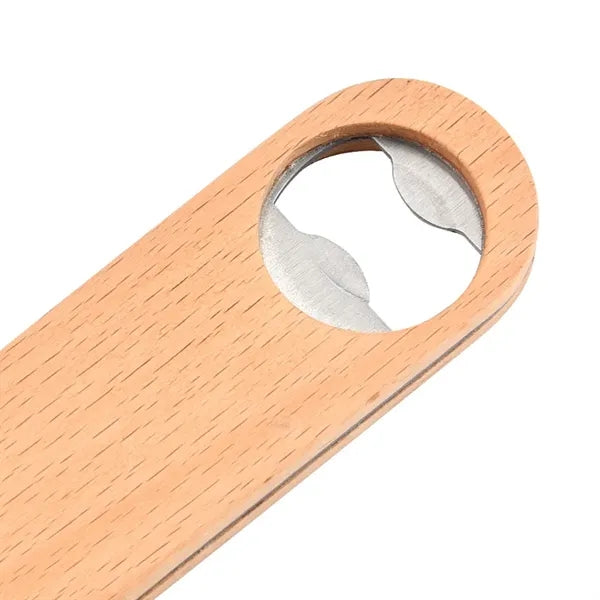 Large wooden handle stainless steel Bottle Opener