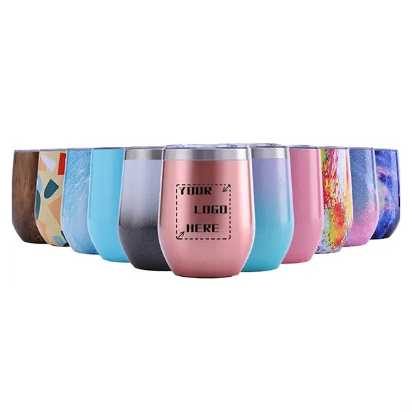 12 oz Stainless Steel EggShell Cup with Lid