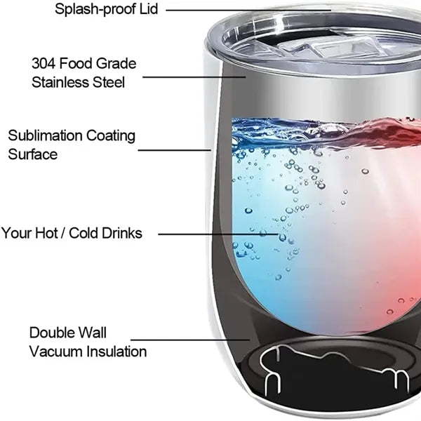 12 oz Stainless Steel EggShell Cup with Lid