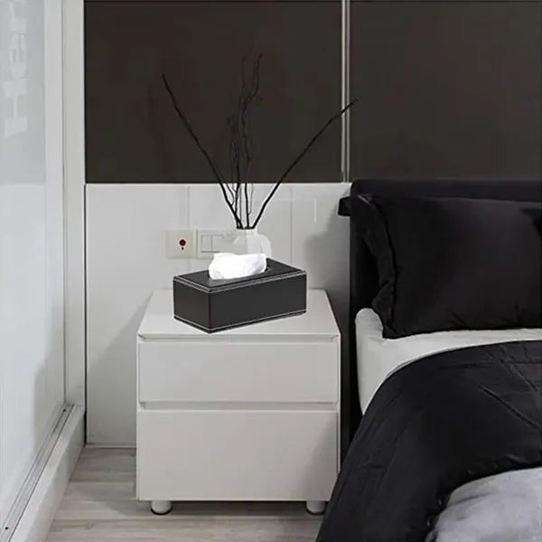 Luxury PU Leather Hotel Facial Tissue Paper Napkin Box