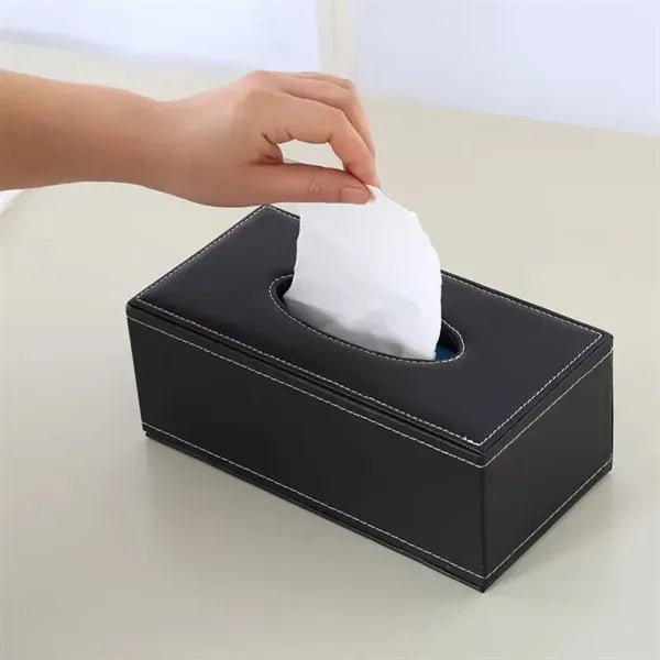 Luxury PU Leather Hotel Facial Tissue Paper Napkin Box