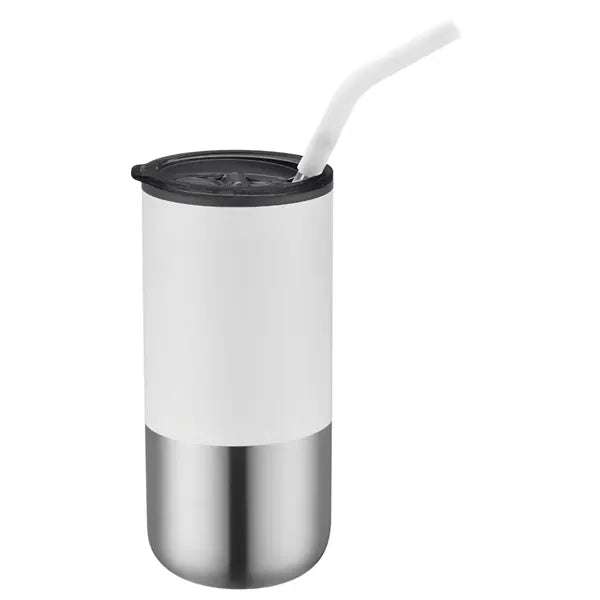 16oz Double Wall Tumbler With Silicon Tip Straw