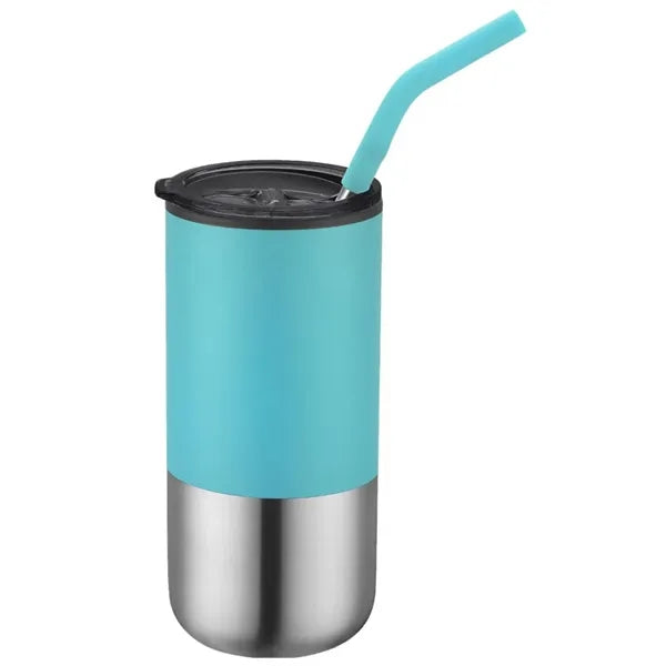 16oz Double Wall Tumbler With Silicon Tip Straw