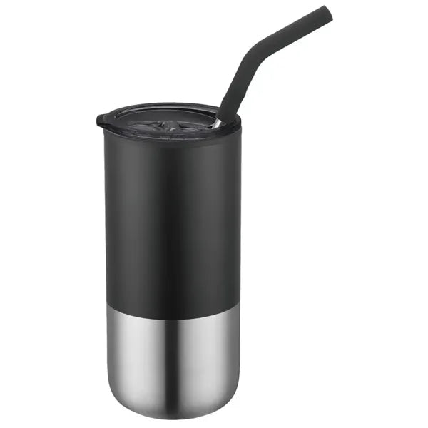 16oz Double Wall Tumbler With Silicon Tip Straw