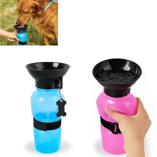 Portable Pet Drinking Cup Water Bottle with Dog Tag