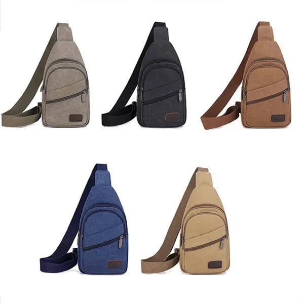 Canvas Chest Crossbody Student Travel Sports Shoulder Bag