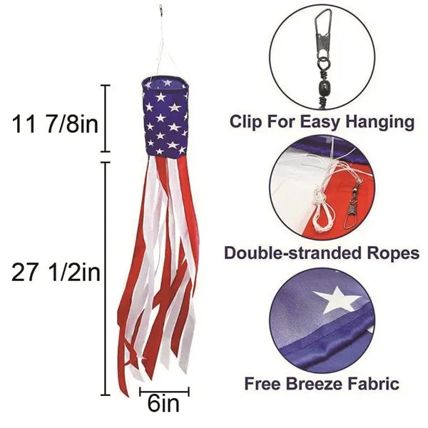 Independence Day Windpipe Flag Outdoor Decor