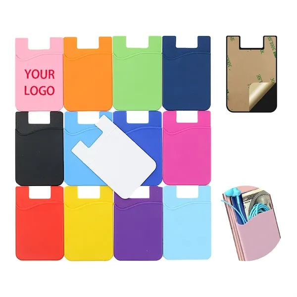 Silicone Phone Card Wallet Sticker Custom Logo