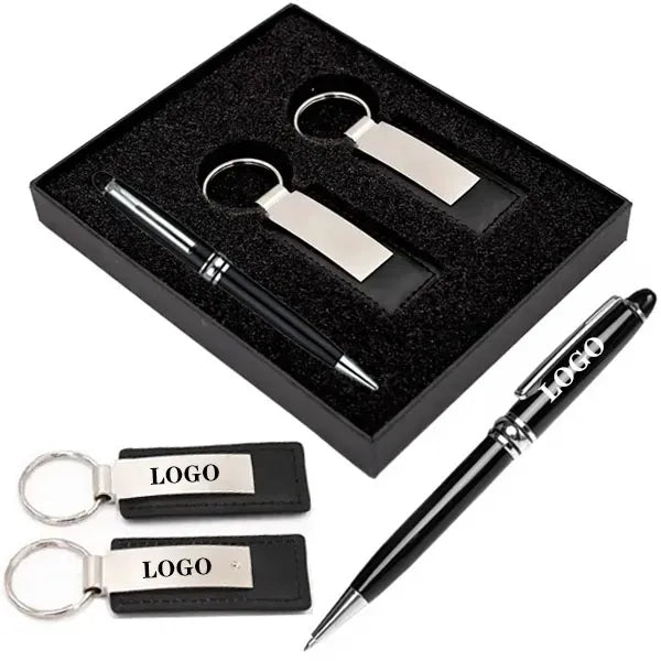 Executive Pen And Leatherette Key Tag Box Set
