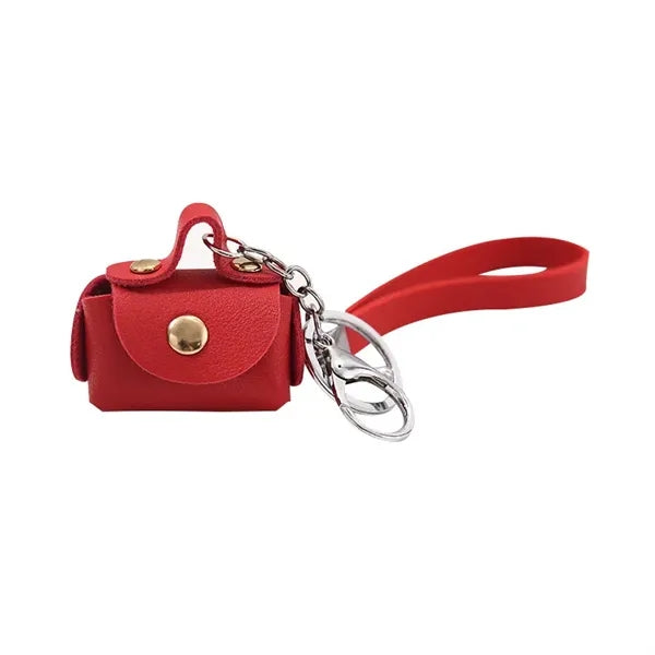 Mini Pu Coin Purse & Earphone Cable Storage Bag W/ Keychain