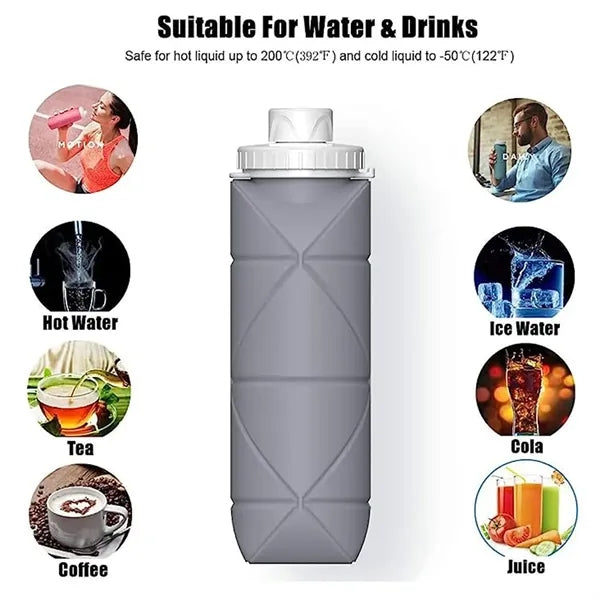 600 ML Collapsible Silicone Water Bottle