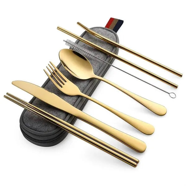 Portable Travel Utensils With Case