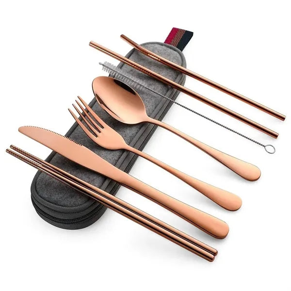 Portable Travel Utensils With Case