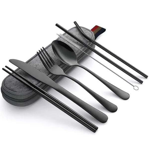 Portable Travel Utensils With Case