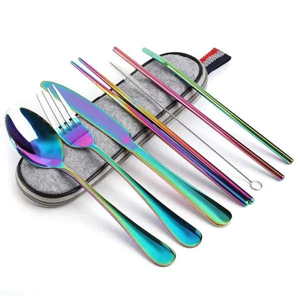 Portable Travel Utensils With Case