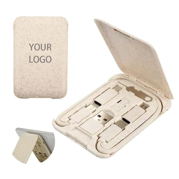 Wheat Straw Charging Line Multi-Connector Set Phone Holder